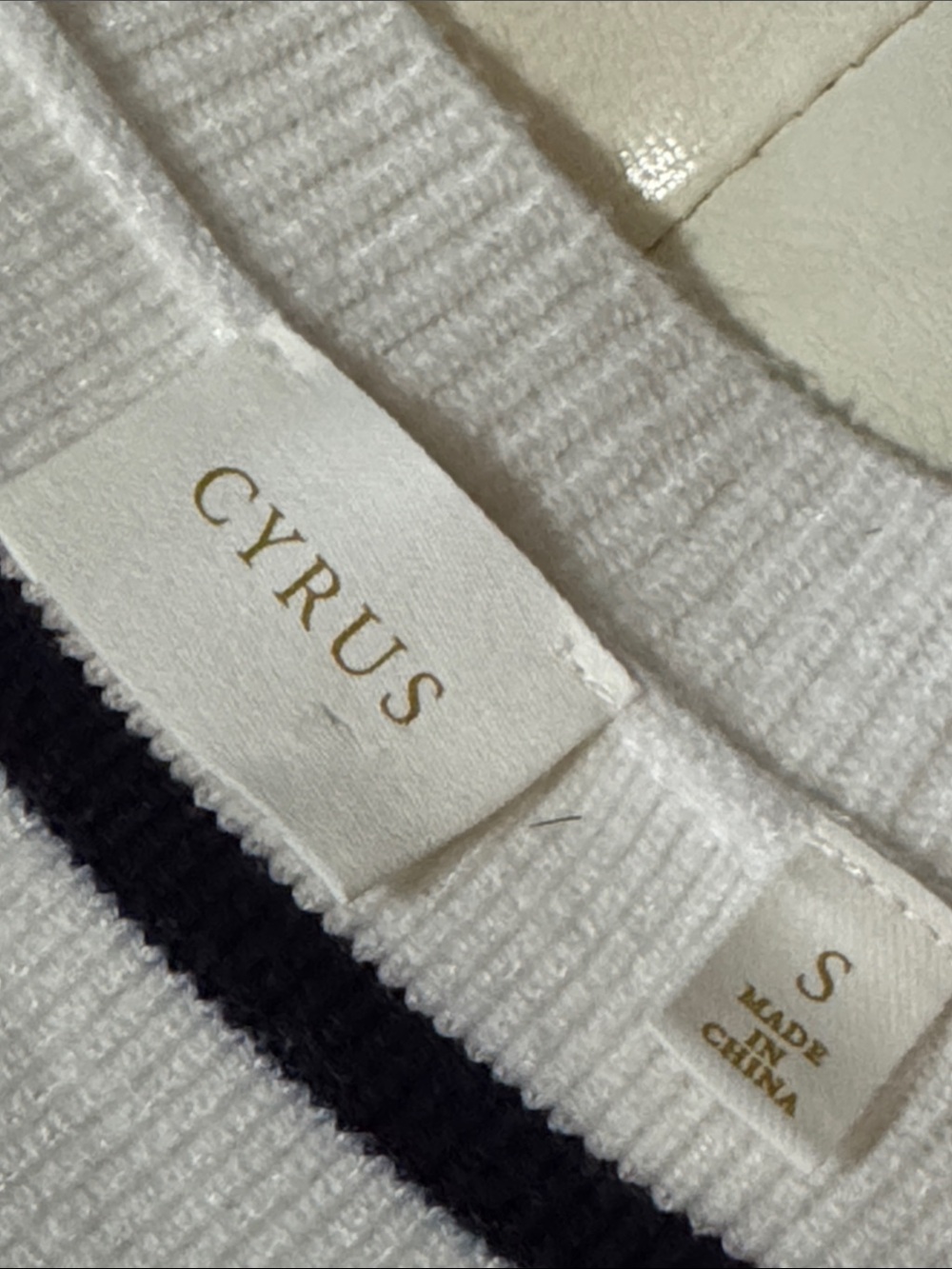 Cyrus Cardigan-Sz S-Rayon Blend-Gold Button-White & Black Stripes-Light Wear-GUC - Picture 10 of 16